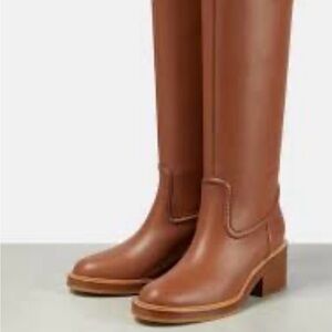 Chloe Mallo Leather Heeled Boots